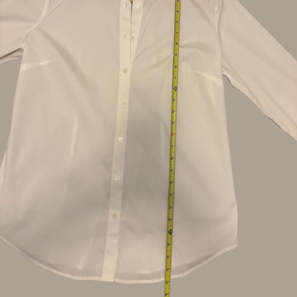 Ann Taylor Perfect Shirt Sz 12 White Long Sleeve Front Buttoned - Picture 10 of 11